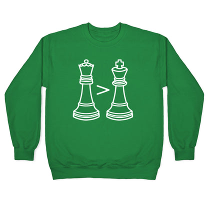Queen Takes King White Print Crewneck Sweatshirt