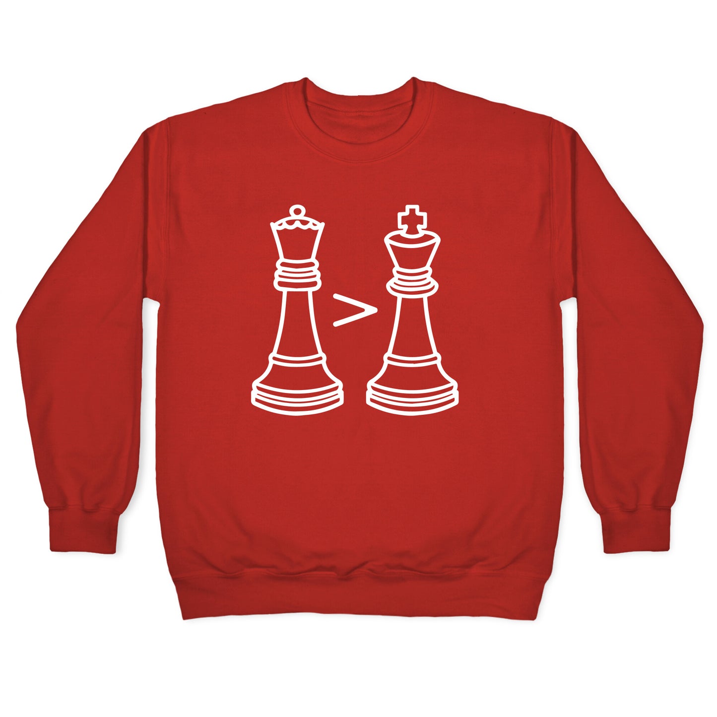 Queen Takes King White Print Crewneck Sweatshirt