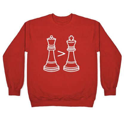 Queen Takes King White Print Crewneck Sweatshirt