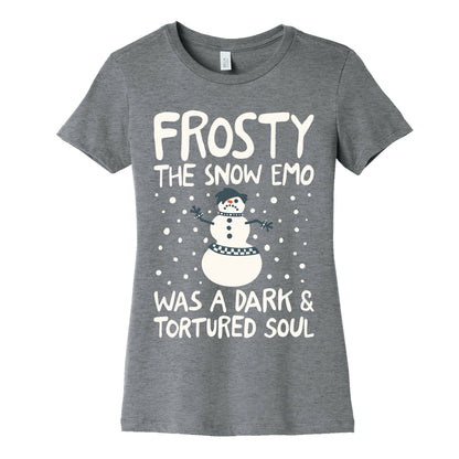 Frosty The Snow Emo Parody White Print Women's Cotton Tee