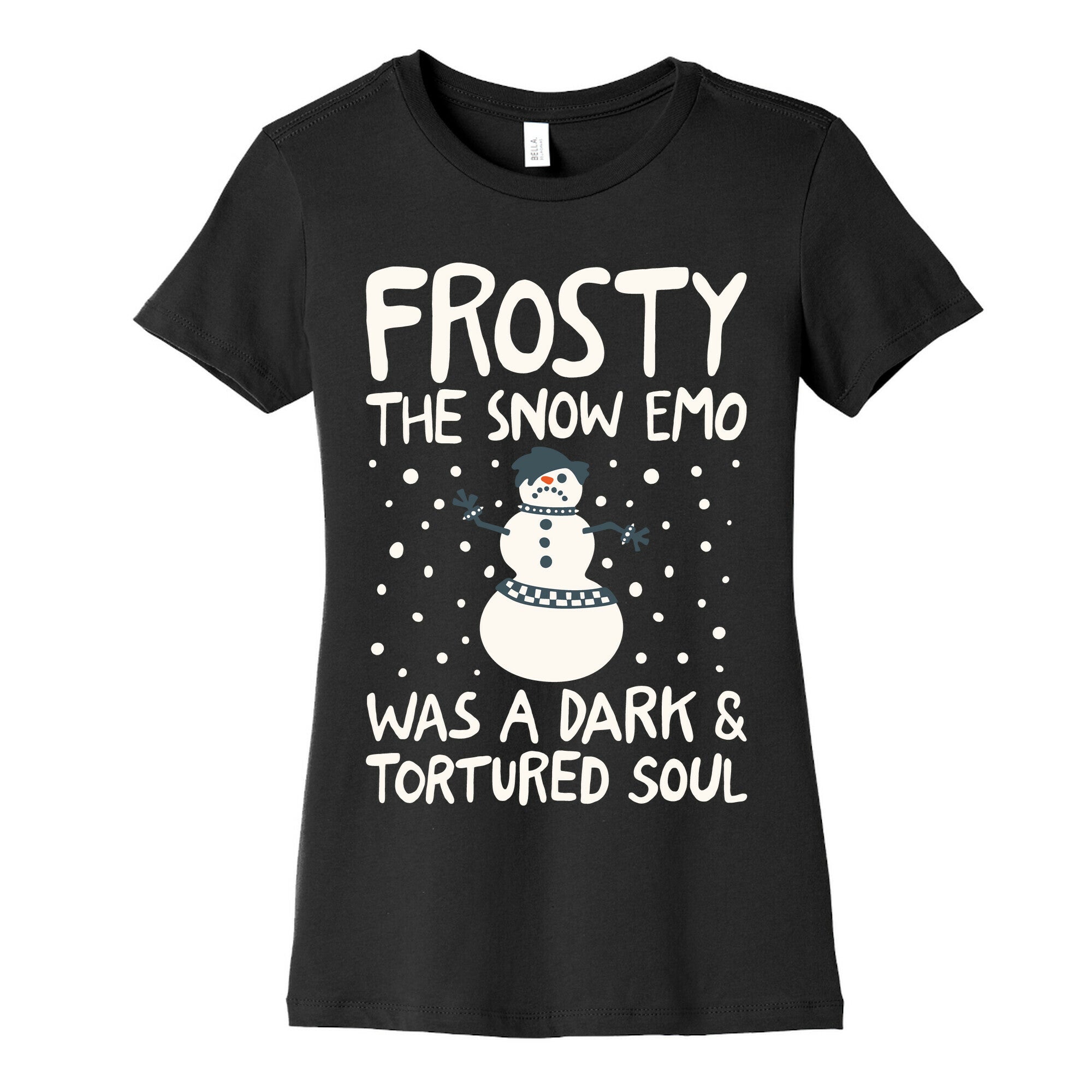 Frosty The Snow Emo Parody White Print Women's Cotton Tee