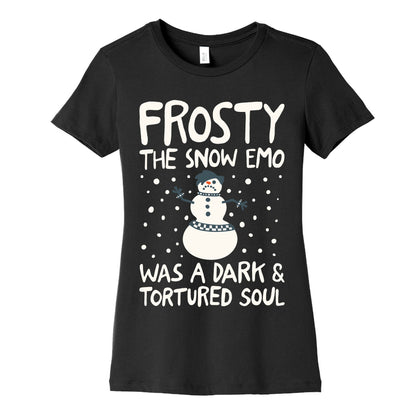 Frosty The Snow Emo Parody White Print Women's Cotton Tee