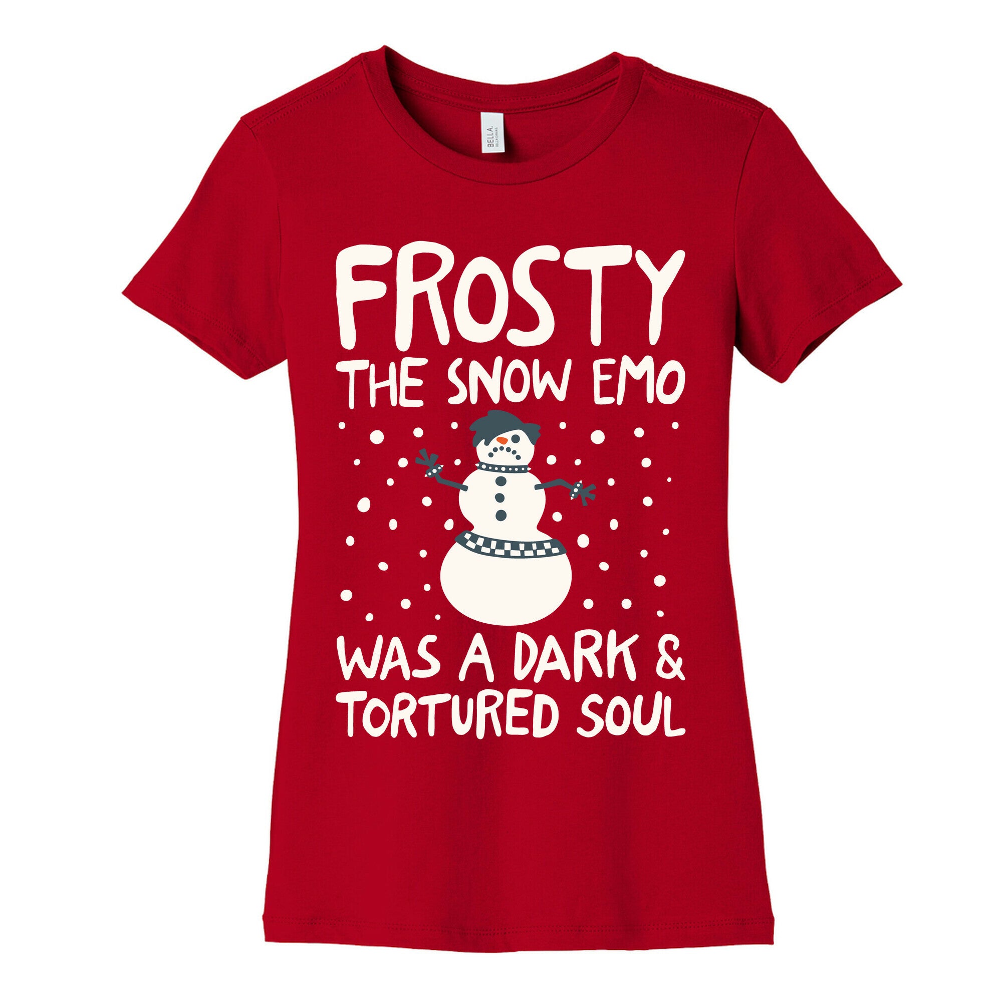 Frosty The Snow Emo Parody White Print Women's Cotton Tee
