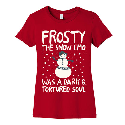 Frosty The Snow Emo Parody White Print Women's Cotton Tee