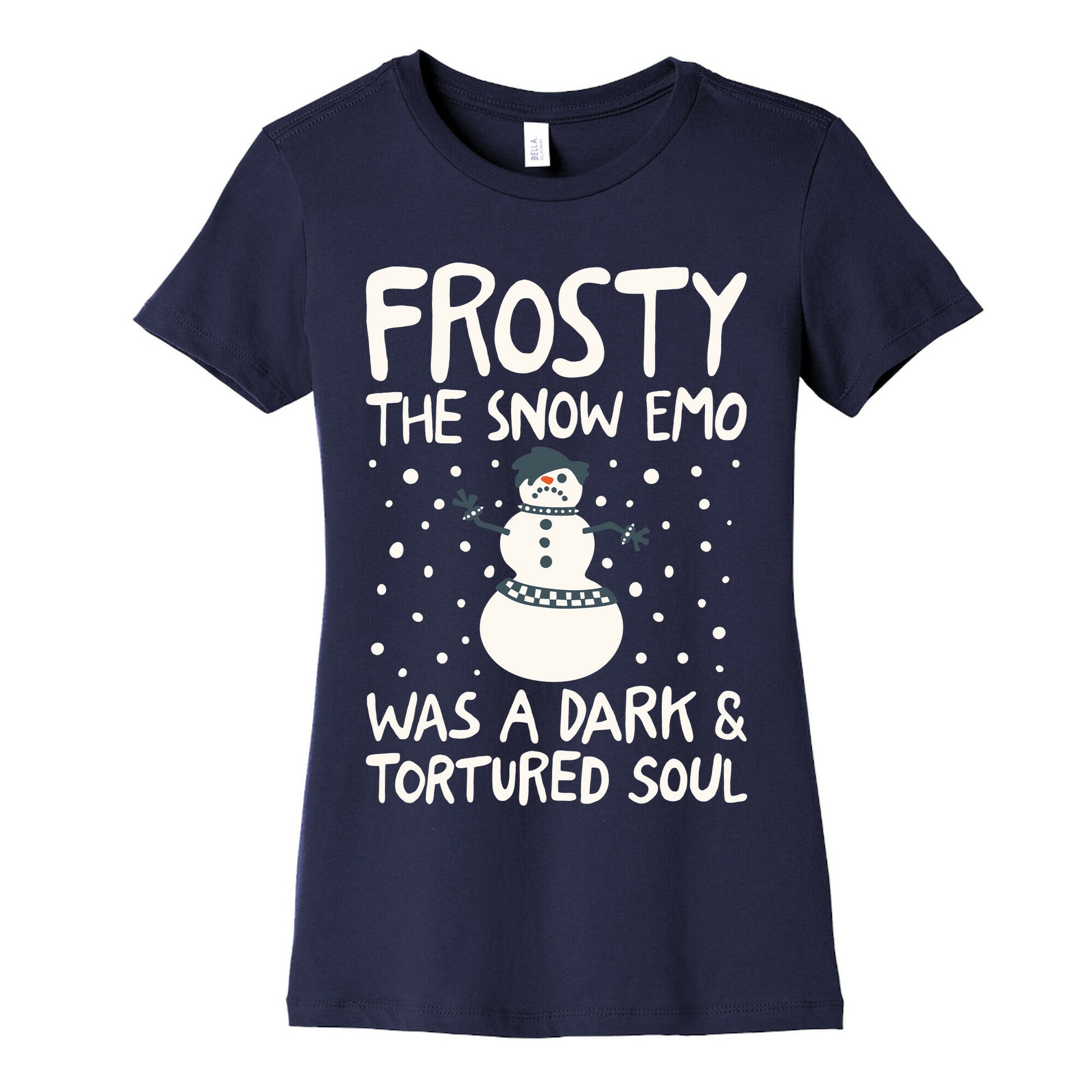 Frosty The Snow Emo Parody White Print Women's Cotton Tee