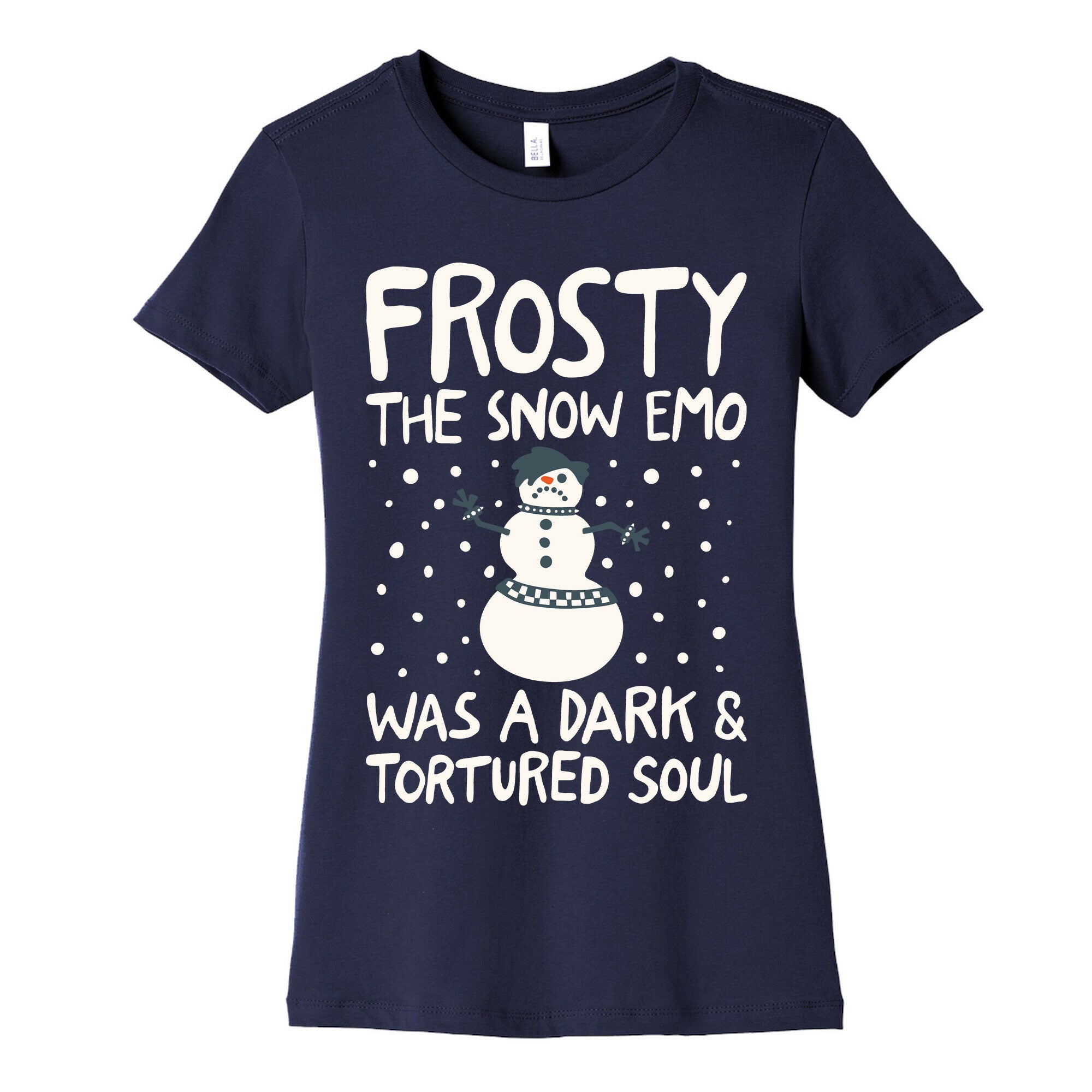 Frosty The Snow Emo Parody White Print Women's Cotton Tee