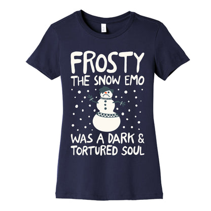 Frosty The Snow Emo Parody White Print Women's Cotton Tee
