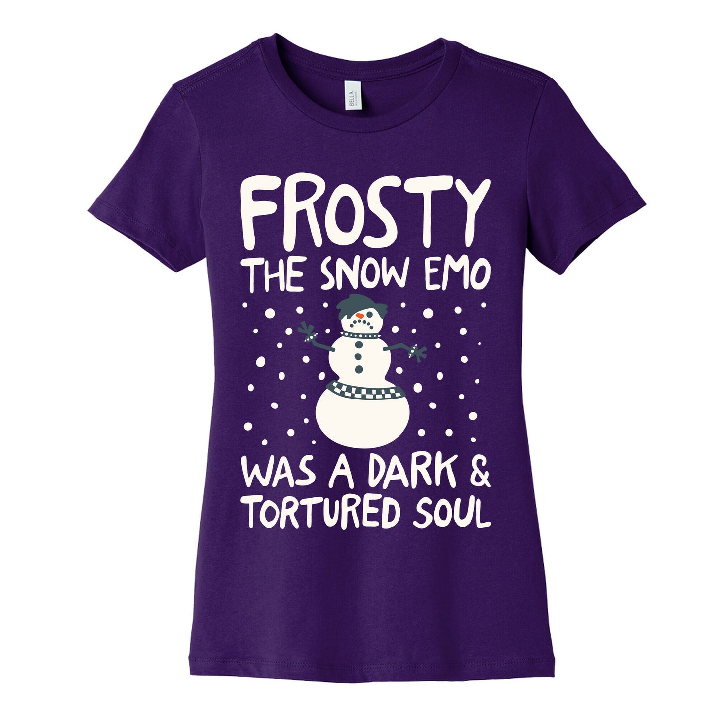 Frosty The Snow Emo Parody White Print Women's Cotton Tee