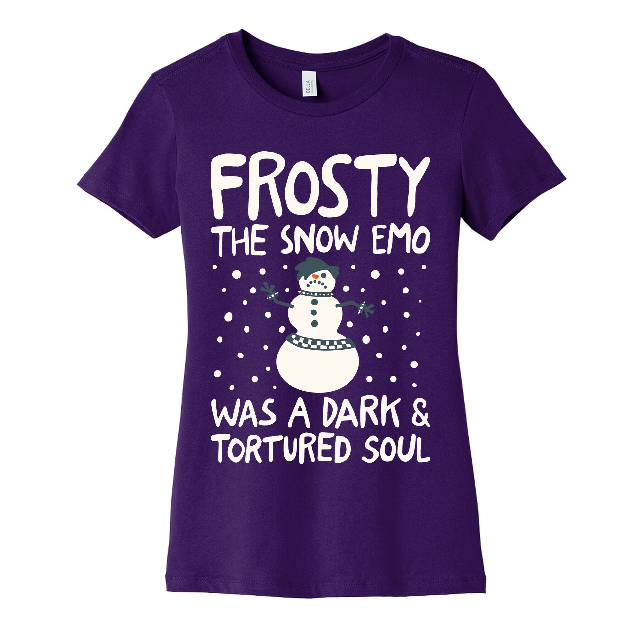 Frosty The Snow Emo Parody White Print Women's Cotton Tee