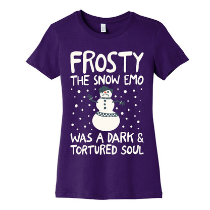 Frosty The Snow Emo Parody White Print Women's Cotton Tee