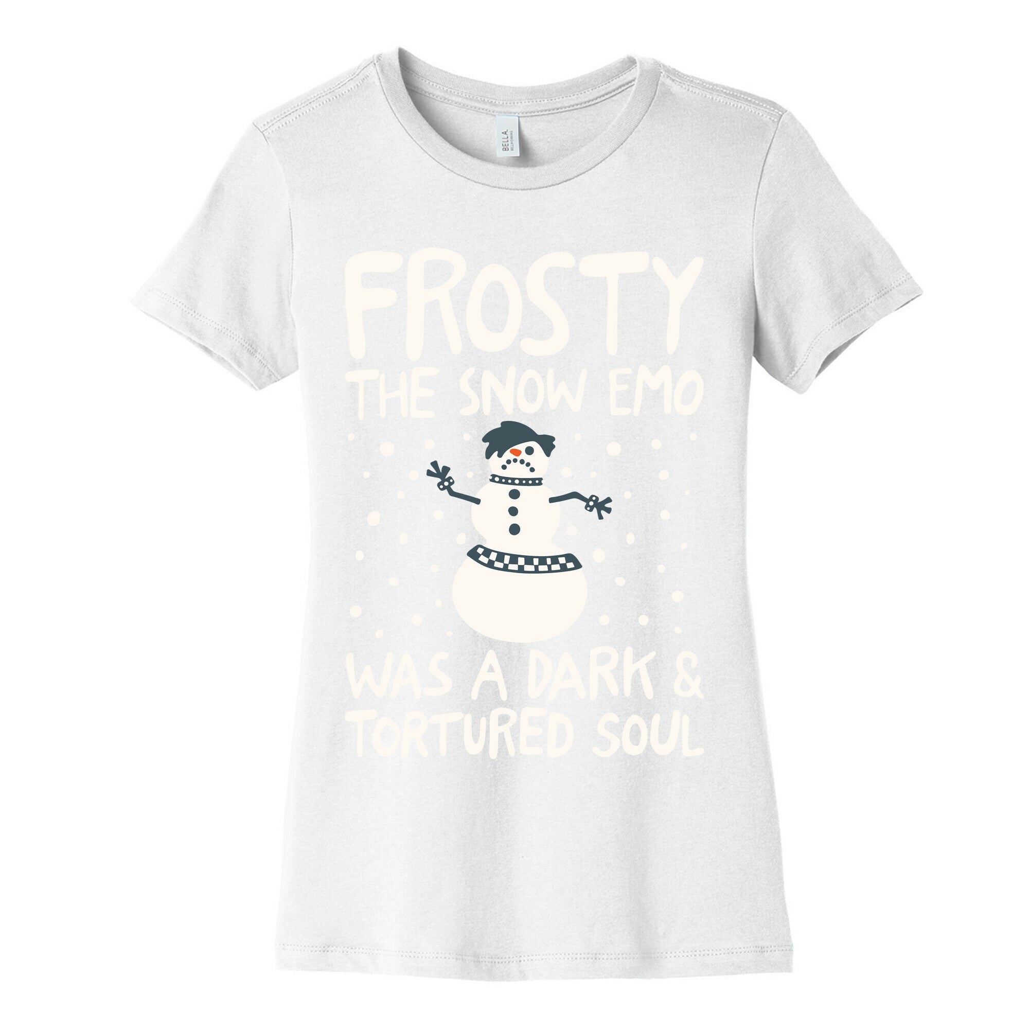 Frosty The Snow Emo Parody White Print Women's Cotton Tee