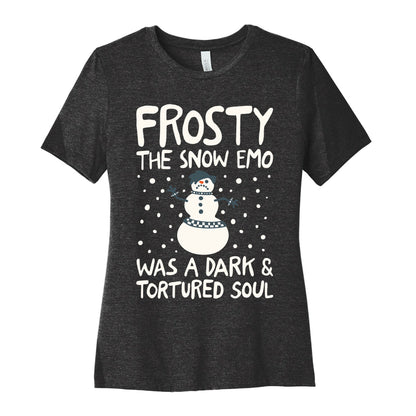 Frosty The Snow Emo Parody White Print Women's Cotton Tee