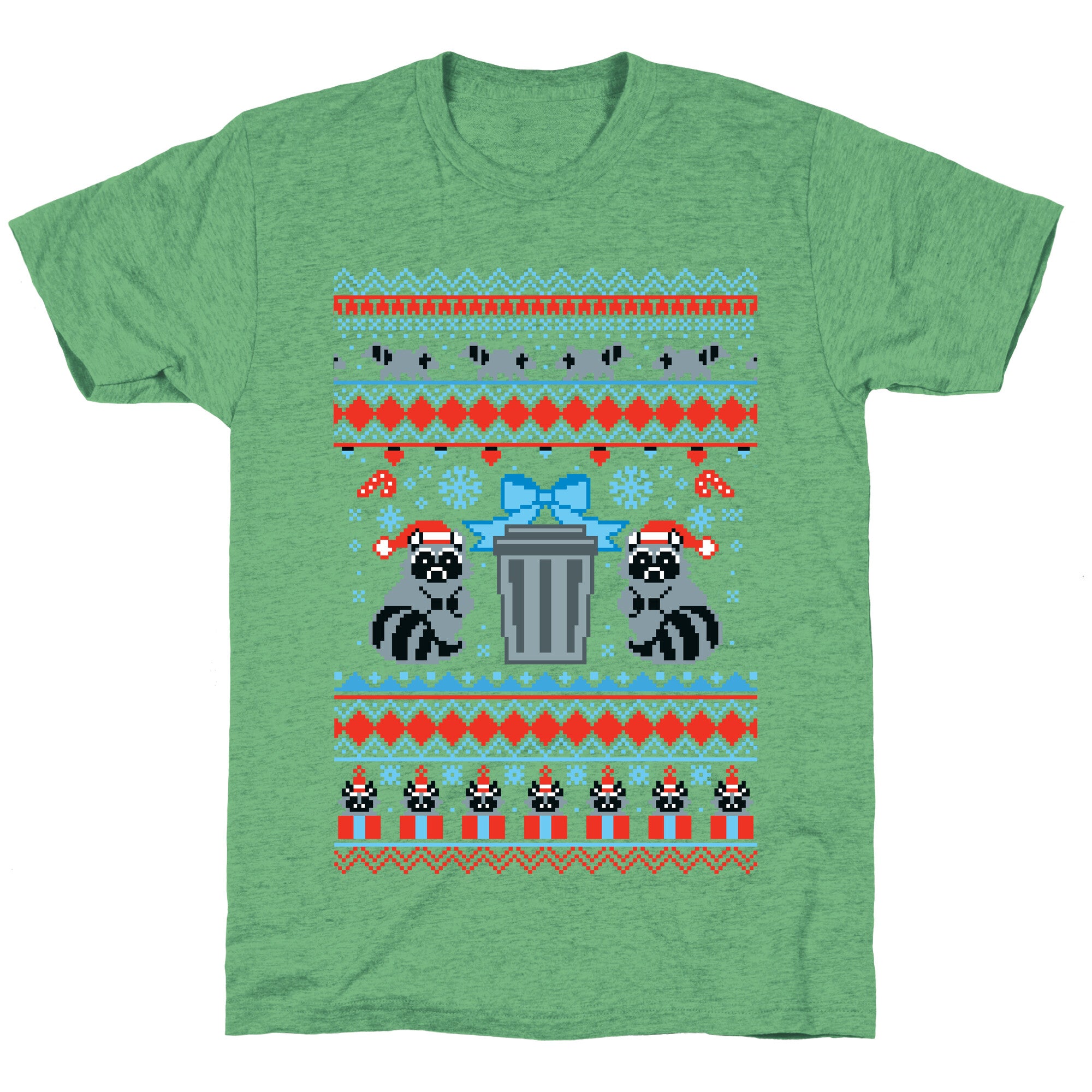 Raccoon Ugly Christmas Sweater Unisex Triblend Tee