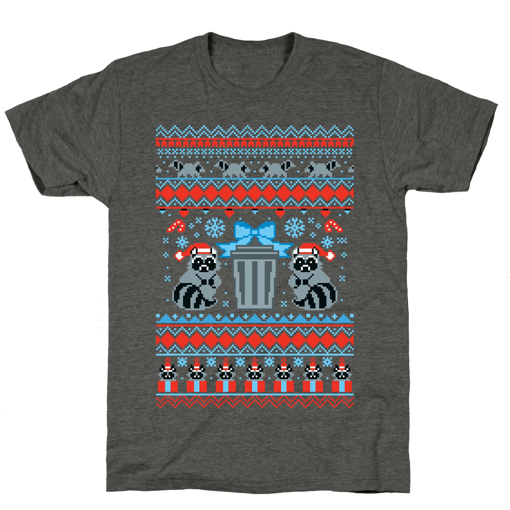 Raccoon Ugly Christmas Sweater Unisex Triblend Tee