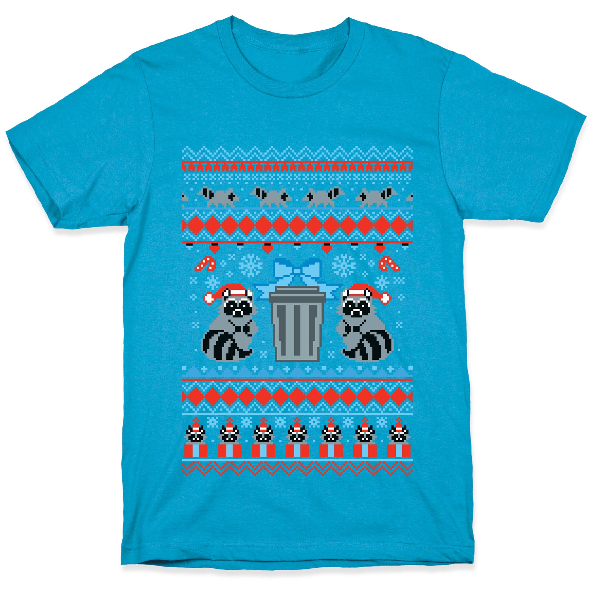 Raccoon Ugly Christmas Sweater Unisex Triblend Tee