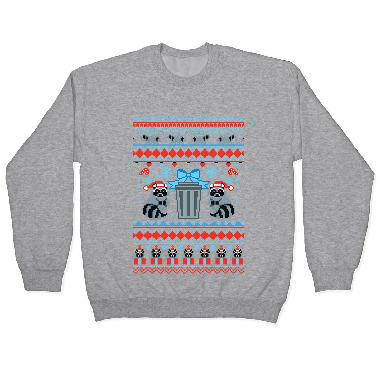 Raccoon Ugly Christmas Sweater Crewneck Sweatshirt