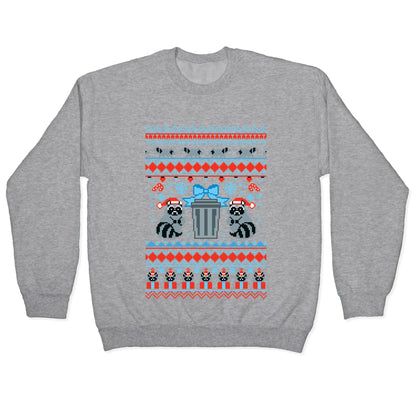 Raccoon Ugly Christmas Sweater Crewneck Sweatshirt
