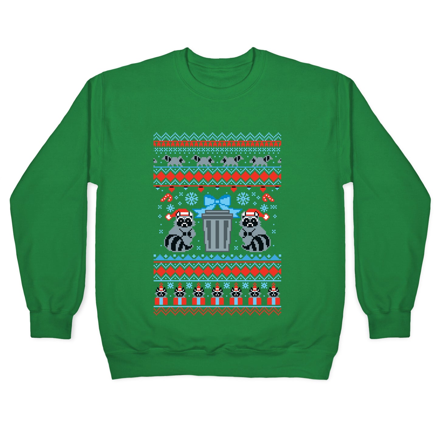 Raccoon Ugly Christmas Sweater Crewneck Sweatshirt
