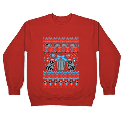 Raccoon Ugly Christmas Sweater Crewneck Sweatshirt