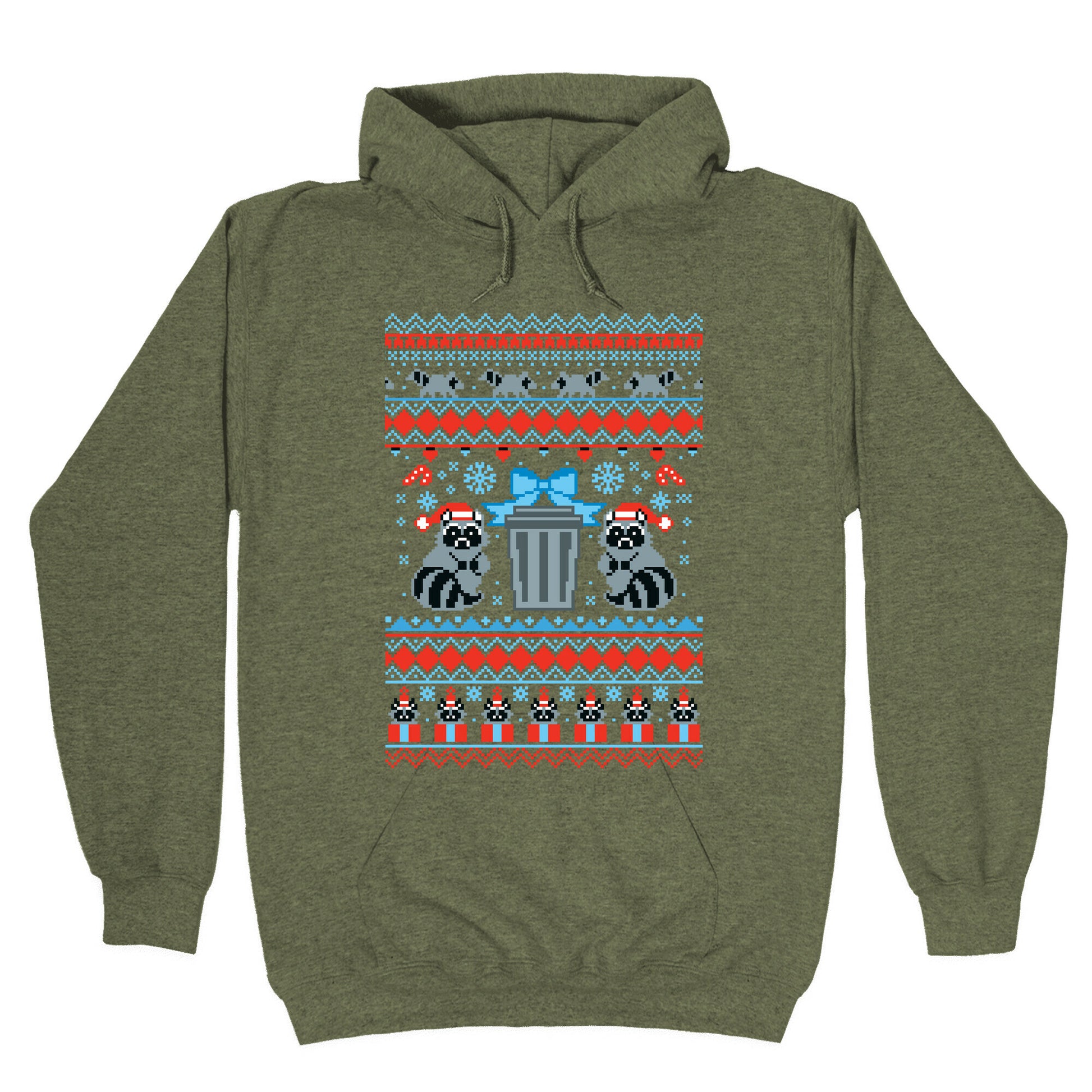 Raccoon Ugly Christmas Sweater Hoodie