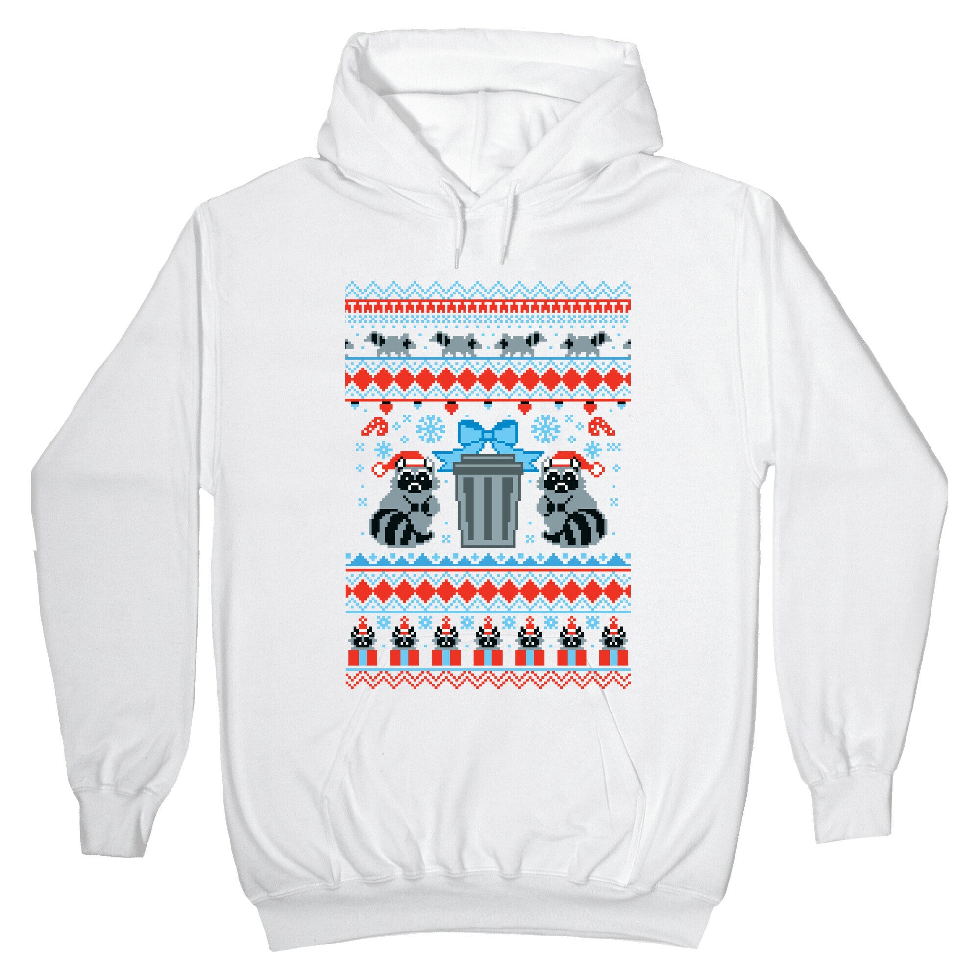 Raccoon Ugly Christmas Sweater Hoodie