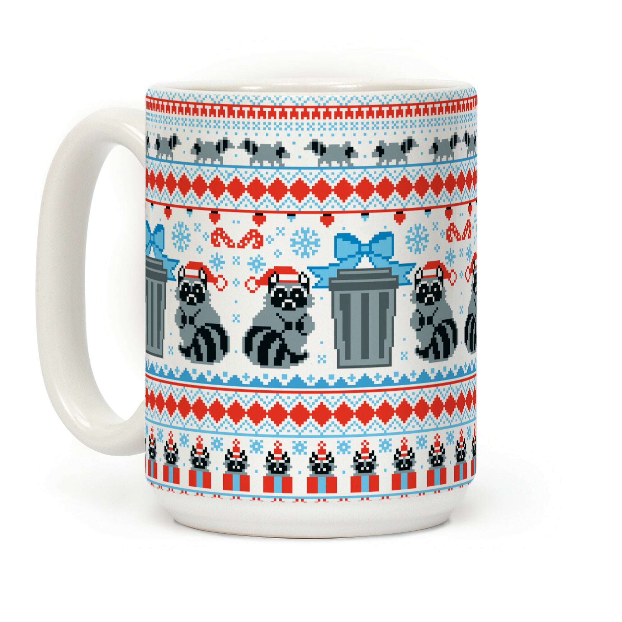 Raccoon Ugly Christmas Sweater Coffee Mug