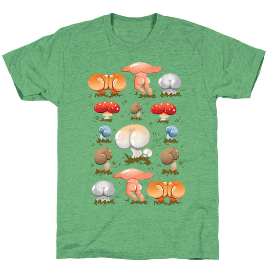 Butt Mushroom Pattern Unisex Triblend Tee