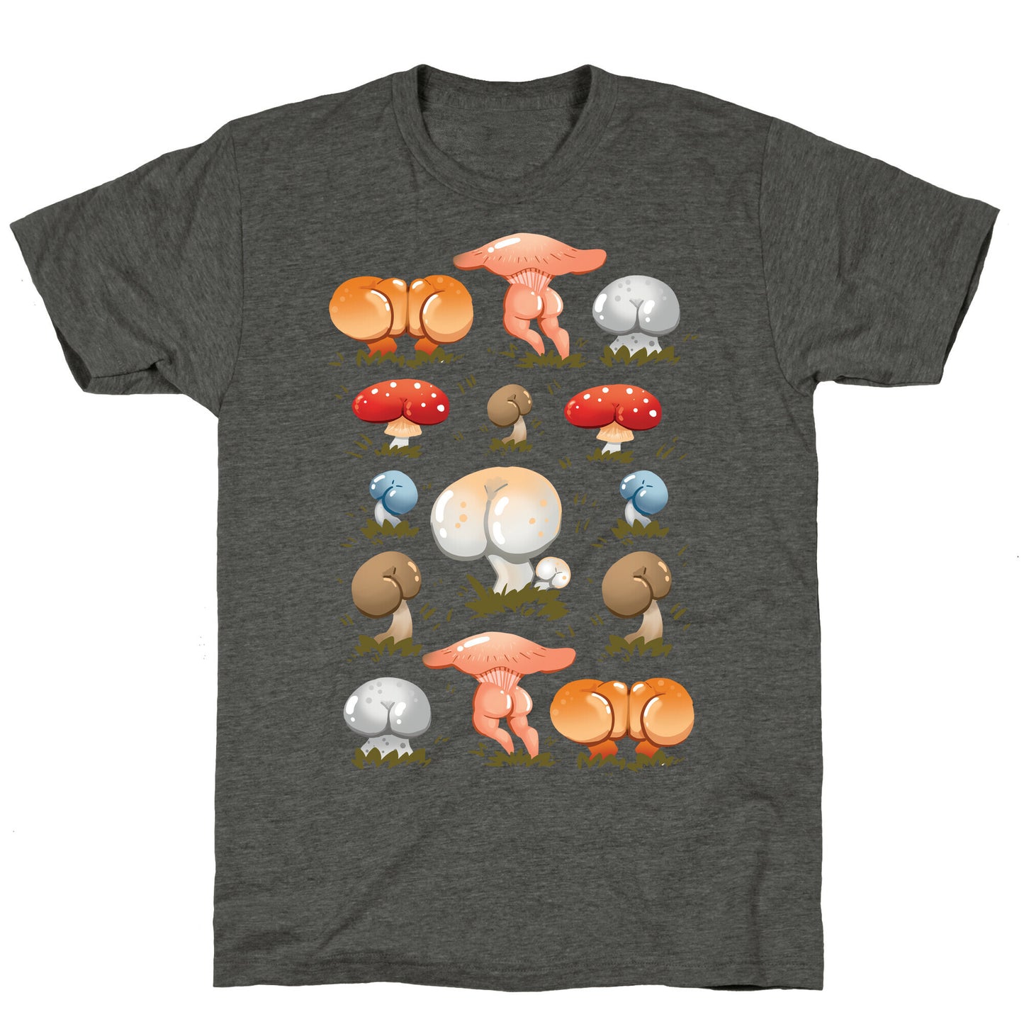 Butt Mushroom Pattern Unisex Triblend Tee