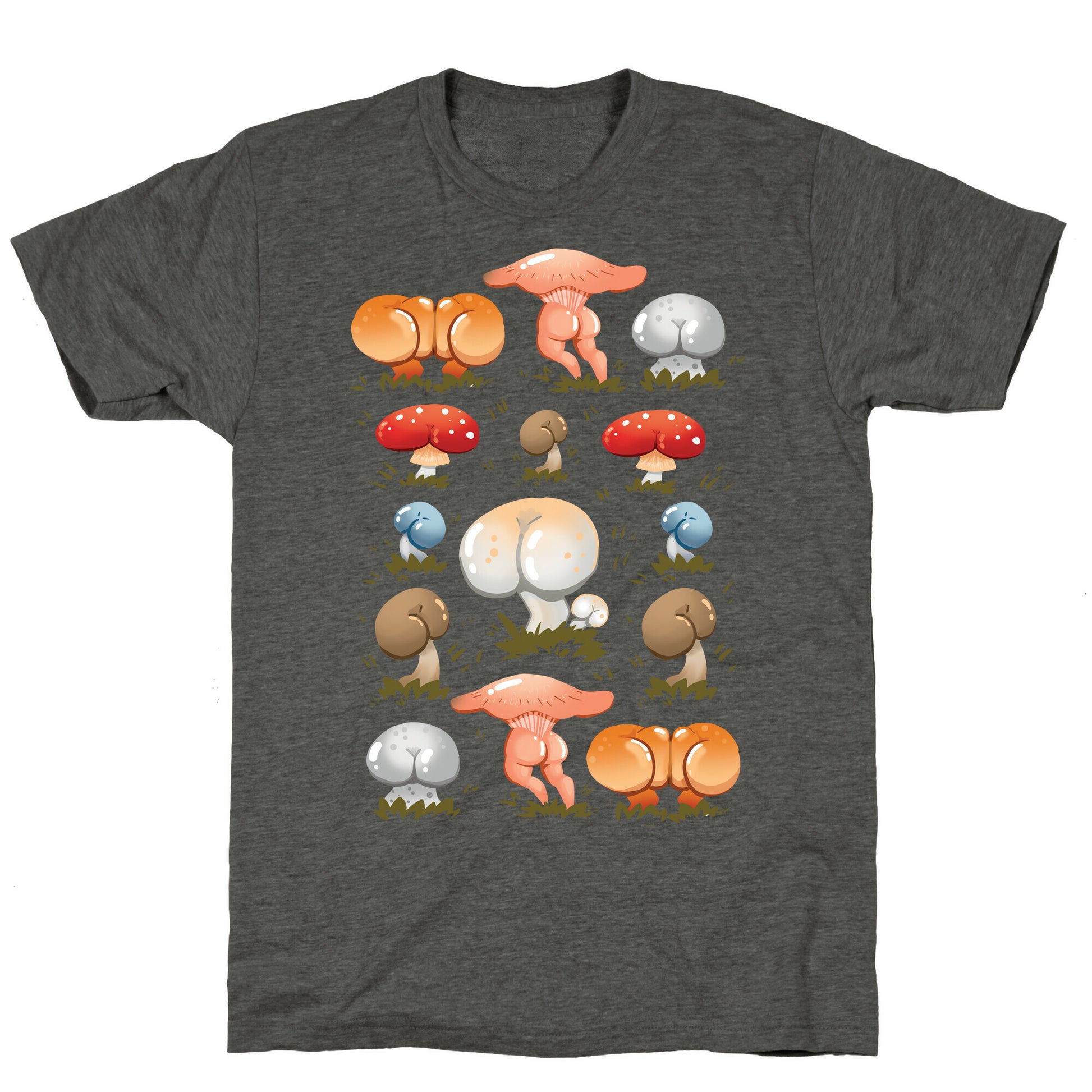 Butt Mushroom Pattern Unisex Triblend Tee