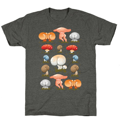 Butt Mushroom Pattern Unisex Triblend Tee