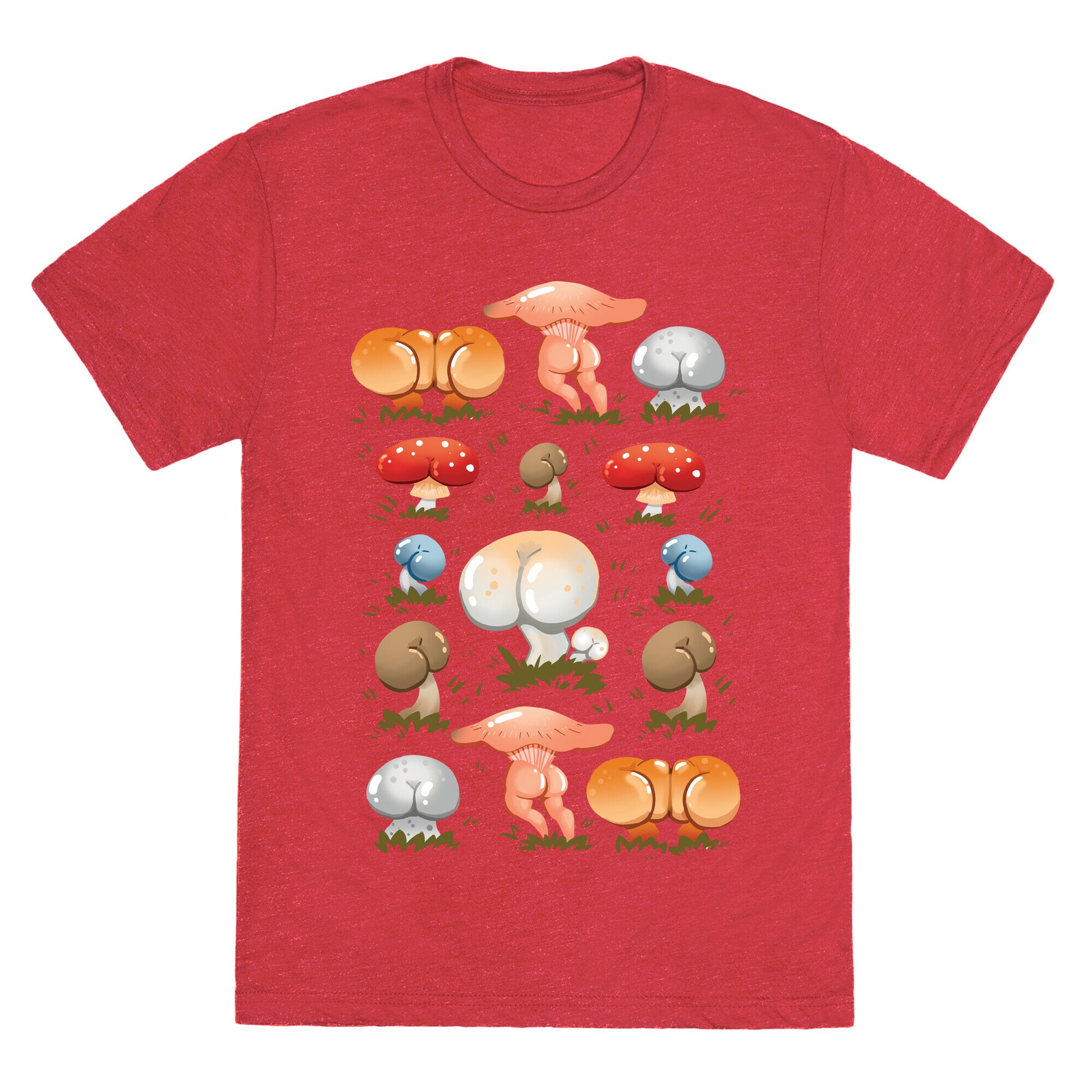 Butt Mushroom Pattern Unisex Triblend Tee