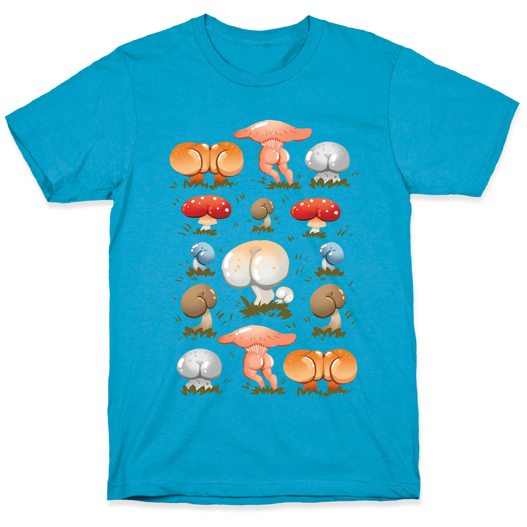 Butt Mushroom Pattern Unisex Triblend Tee