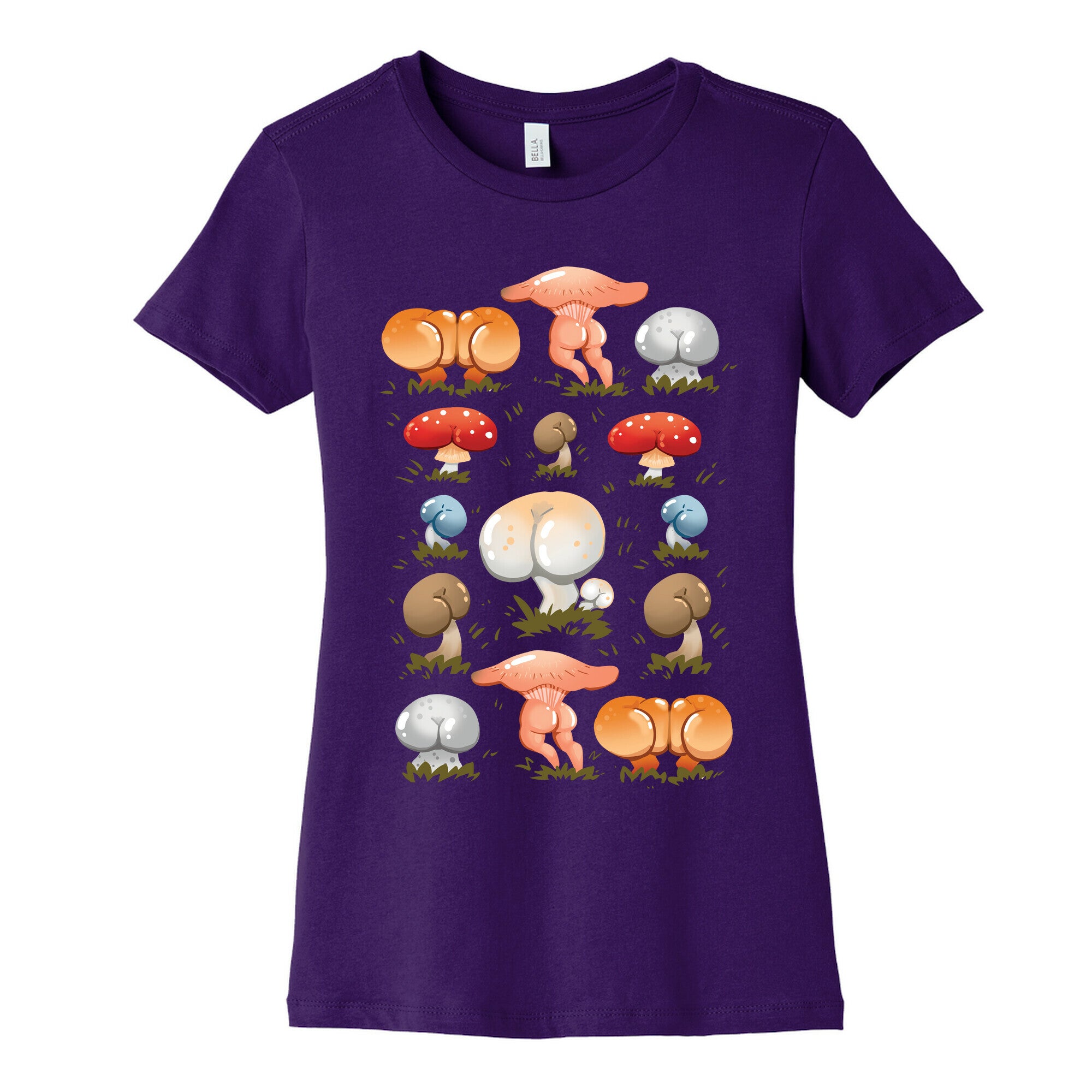 Butt Mushroom Pattern Women's Cotton Tee