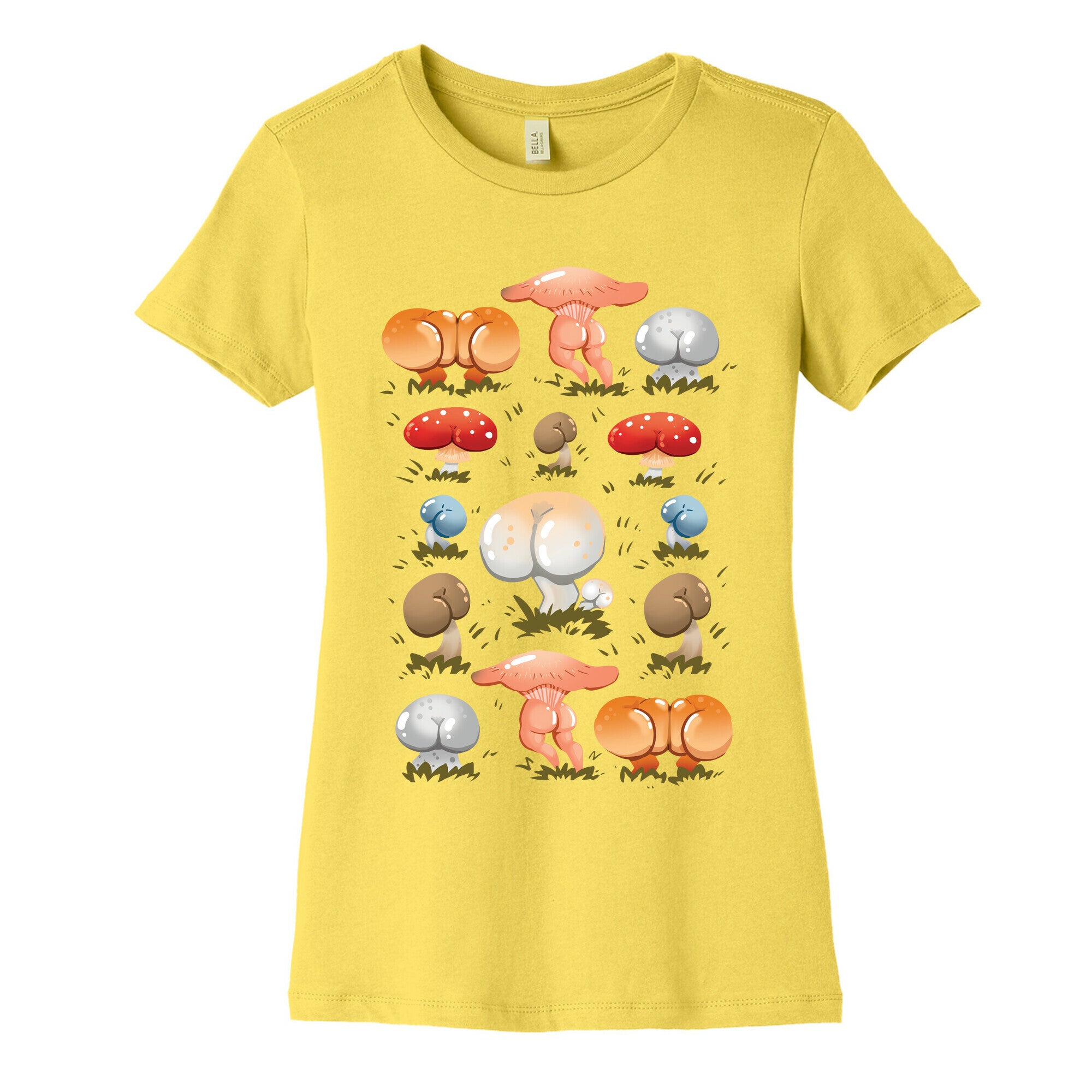 Butt Mushroom Pattern Women's Cotton Tee