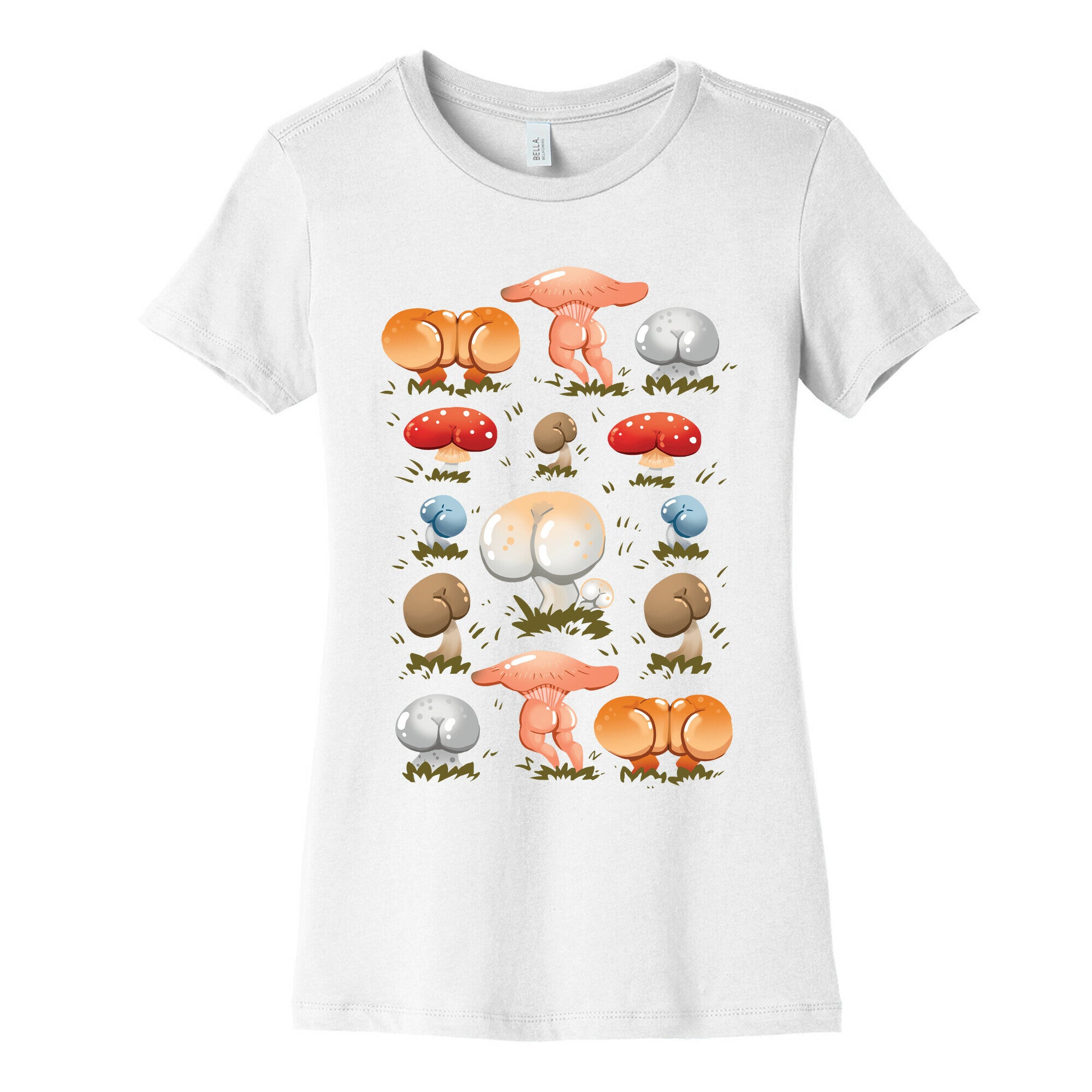 Butt Mushroom Pattern Women's Cotton Tee