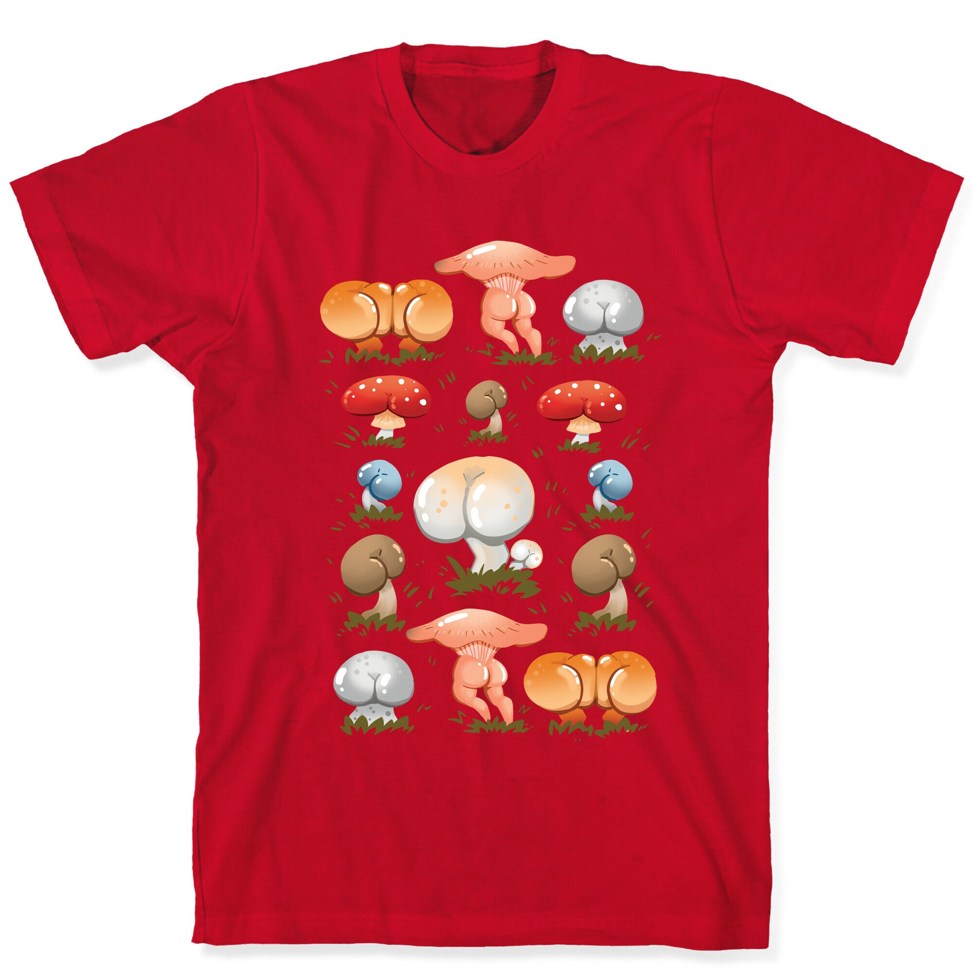 Butt Mushroom Pattern T-Shirt