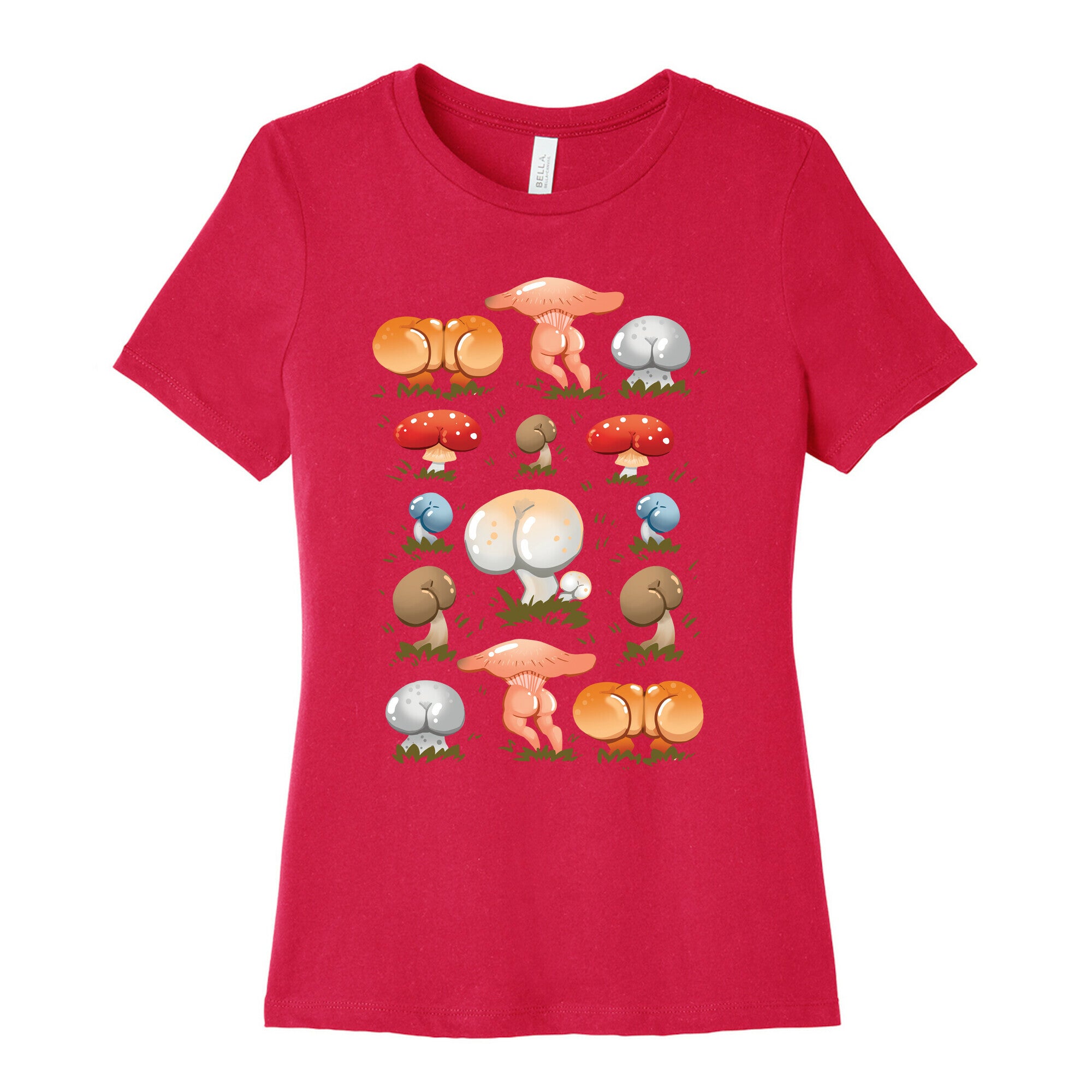 Butt Mushroom Pattern Women's Cotton Tee