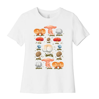 Butt Mushroom Pattern Women's Cotton Tee