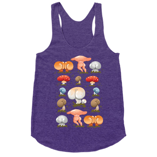 Butt Mushroom Pattern Racerback Tank