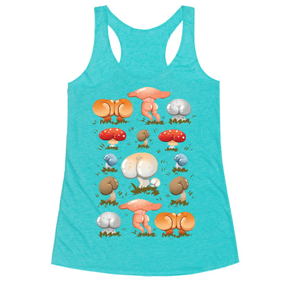 Butt Mushroom Pattern Racerback Tank