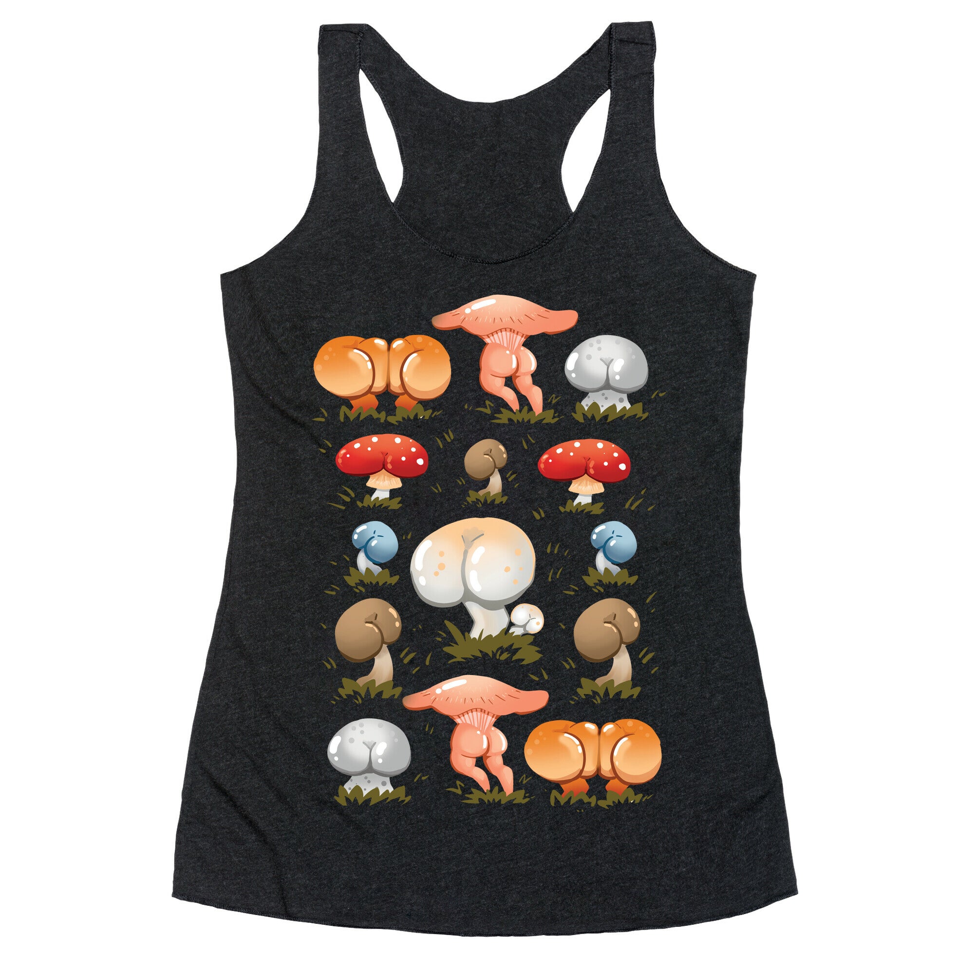 Butt Mushroom Pattern Racerback Tank