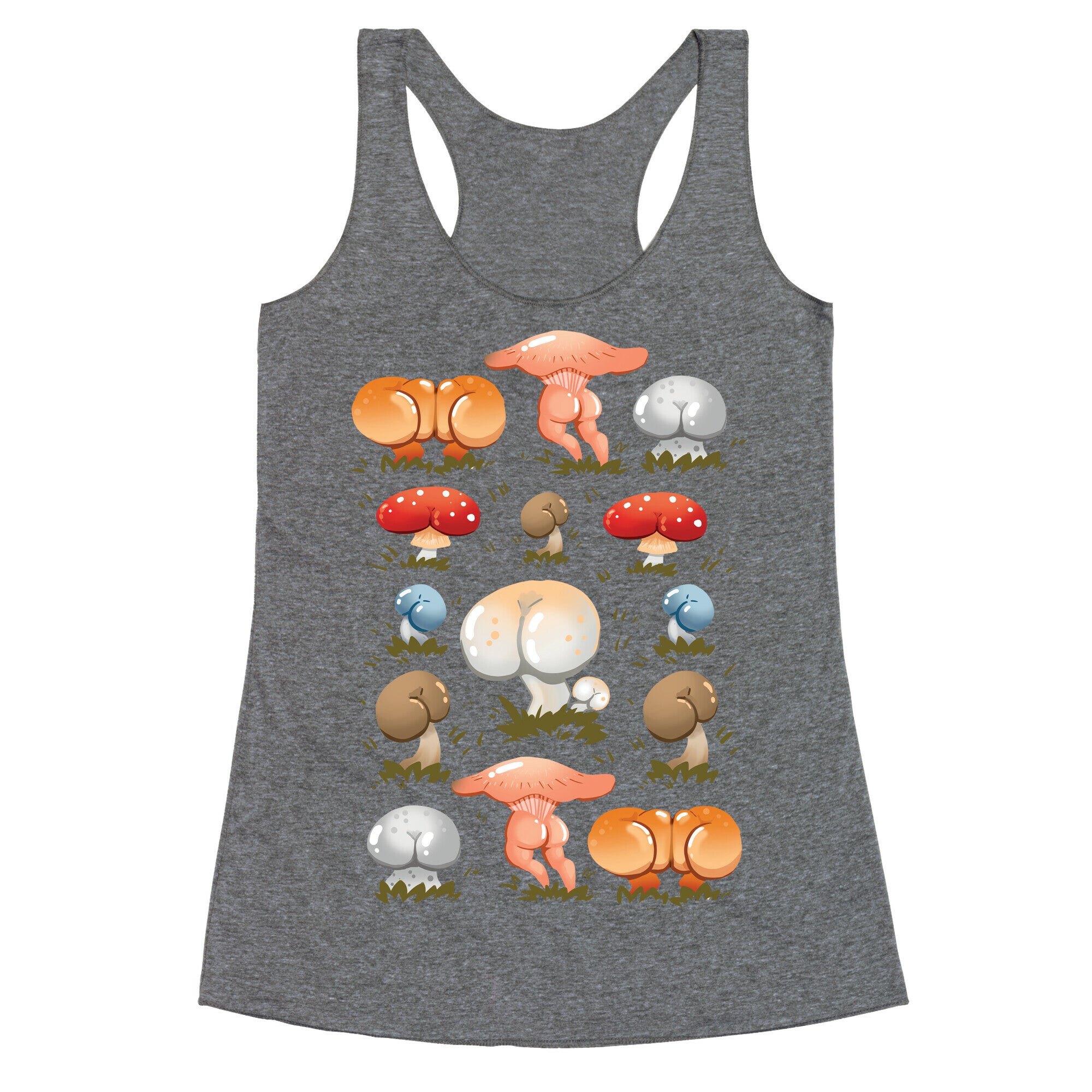 Butt Mushroom Pattern Racerback Tank
