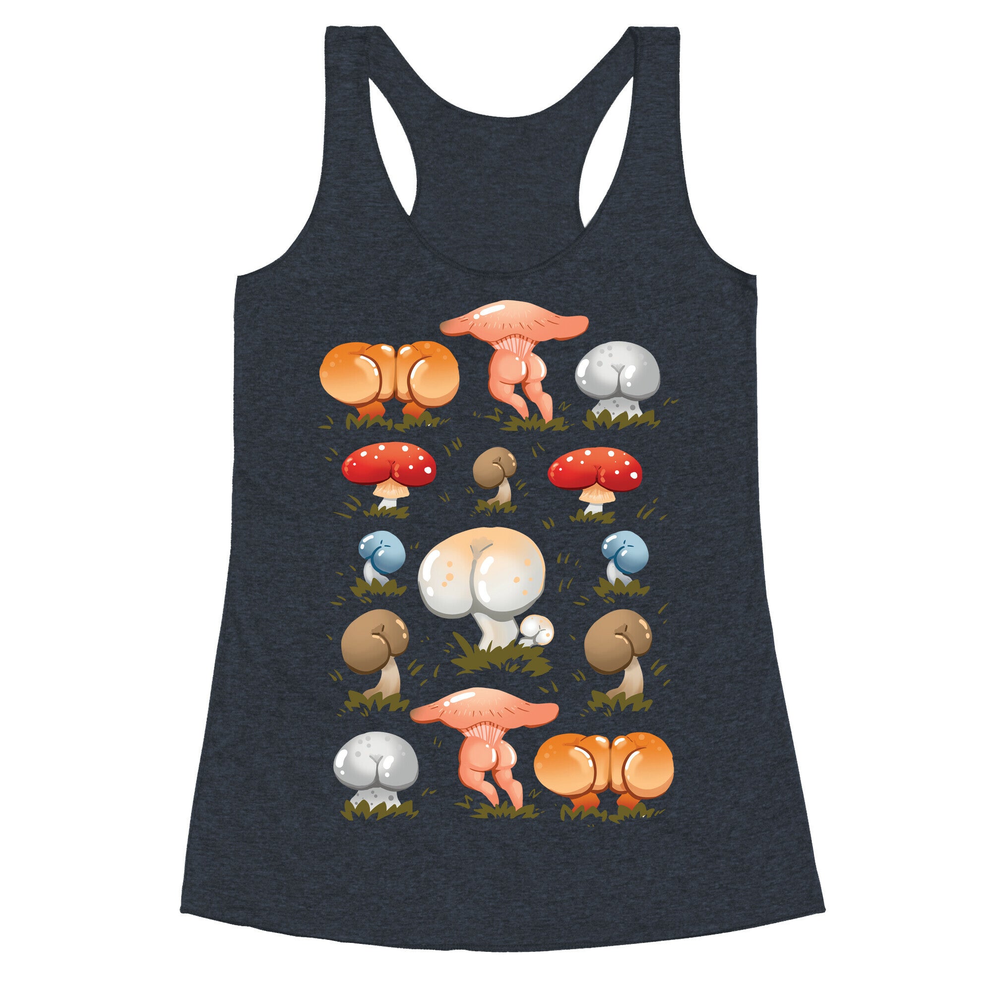Butt Mushroom Pattern Racerback Tank