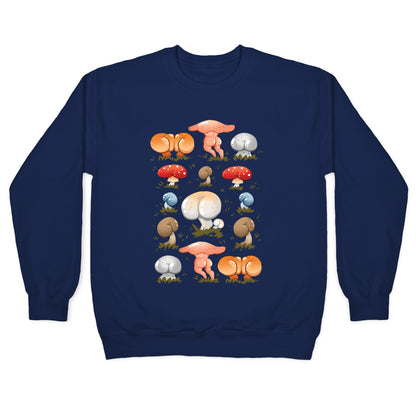 Butt Mushroom Pattern Crewneck Sweatshirt