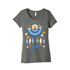 Mid-Century Modern Menorah (Hanukkah) Women's Triblend Tee