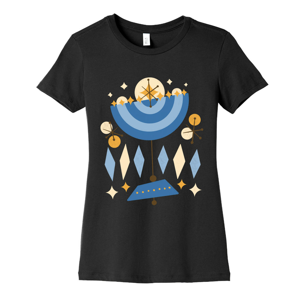 Mid-Century Modern Menorah (Hanukkah) Women's Cotton Tee