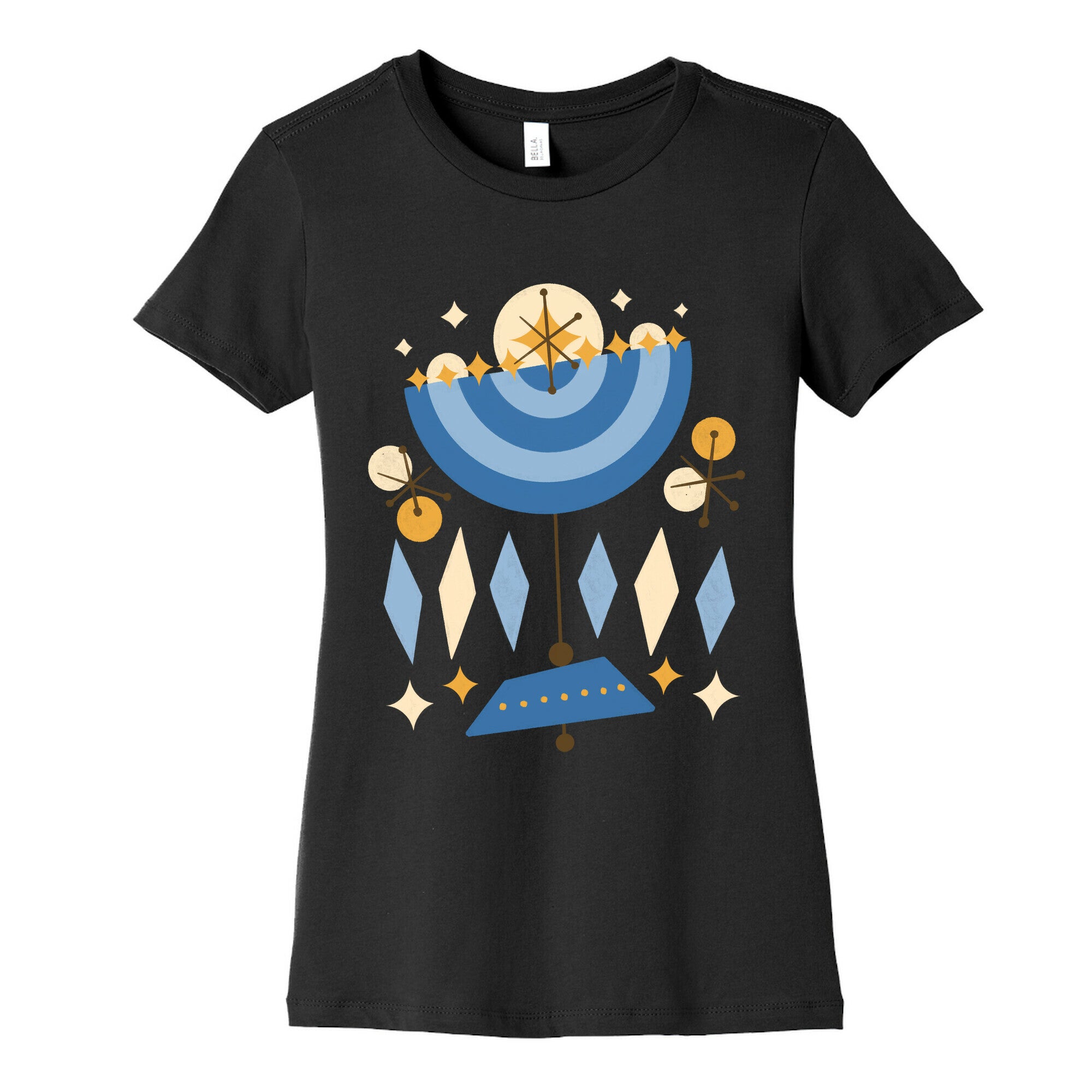 Mid-Century Modern Menorah (Hanukkah) Women's Cotton Tee