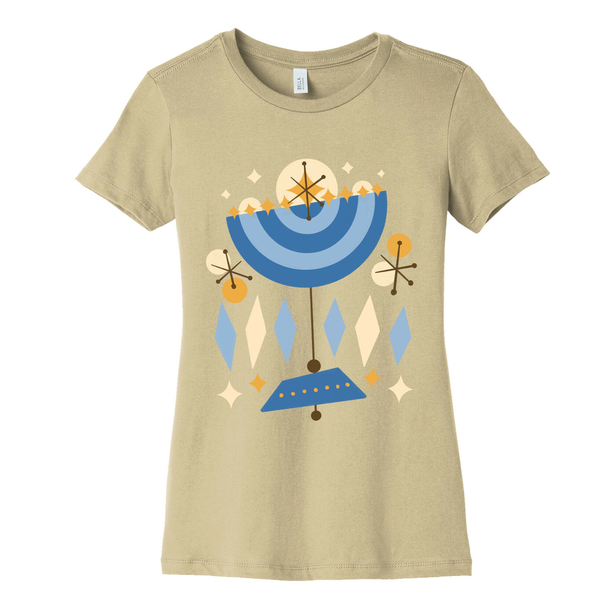 Mid-Century Modern Menorah (Hanukkah) Women's Cotton Tee