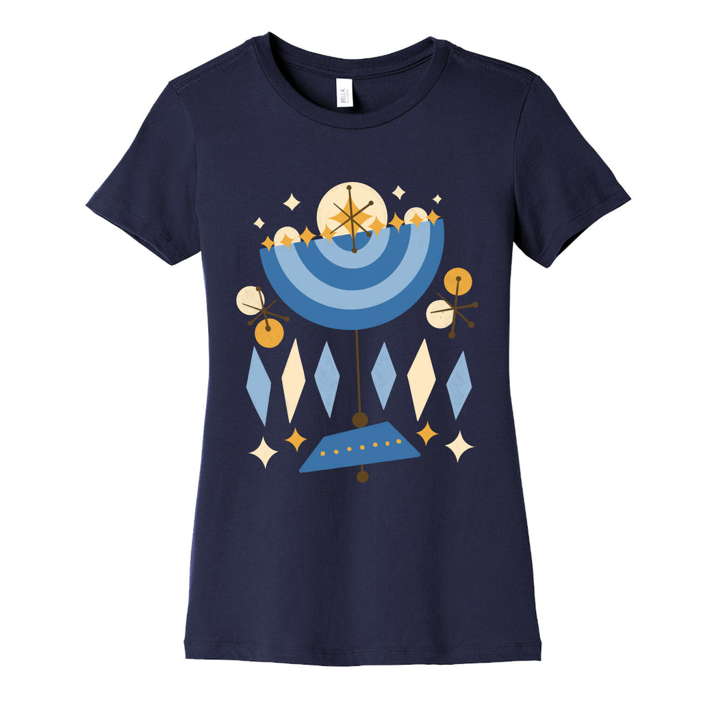 Mid-Century Modern Menorah (Hanukkah) Women's Cotton Tee