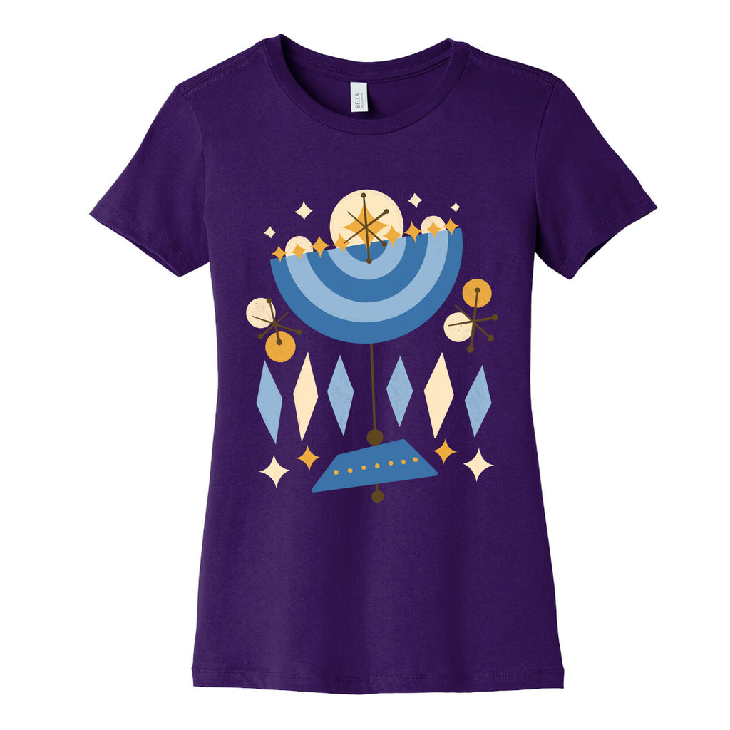 Mid-Century Modern Menorah (Hanukkah) Women's Cotton Tee